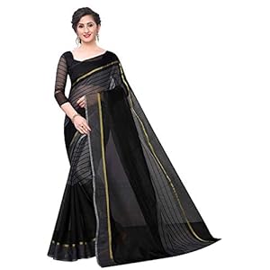 Trendz Women’s Khadi Cotton Blend Saree With Blouse Piece