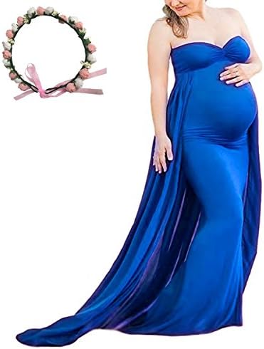 Maternity Photography Dress Off Shoulder Chiffon Pregnancy Long Gown Maxi Dress for Baby Shower