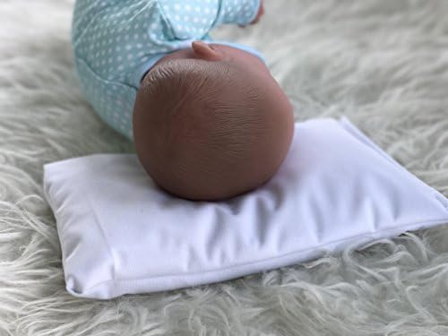 Momma'sJoy NewBorn Baby Pillow Prevent Flat Head Syndrome.Handmade in USA, Natural Material. Based on Ancient Principle, Mustard Seeds Filling, Baby Shower Gift. (GreenBlue)