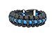 Strong Point Enterprises Thin Blue Line Law Enforcement Support Paracord Survival Bracelet (Black with Dark Blue Line)