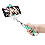 Selfie Stick, Laxier Self-portrait Monopod Extendable 3.5mm Cable Jack Cable Take Pole for Apple iPhone and Android Phones (Green)