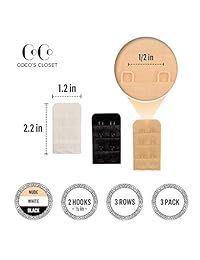 Best Bra Extensor 2 ganchos 3 filas 3 piezas, suave y cómodo sujetador banda extensión, extensores ajustables para tamaño grande