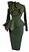 Alion Womens Sexy Bow Tie Neck Long Sleeve Cocktail Dress Bodycon Peplum Dress