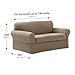 Zenna Home MAYTEX Pixel Ultra Soft Stretch 2 Piece Furniture Cover Loveseat Slipcover, Sand