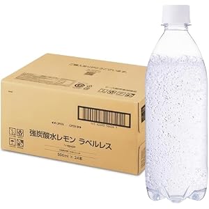 by Amazon 炭酸水 レモン ラベルレス 500ml ×24本 強炭酸水 バナジウム含有 ペットボトル 500ミリリットル