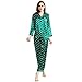 Womens Silk Satin Pajamas Set Sleepwear Loungewear Green 2XL