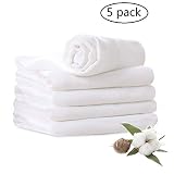 Muslin Burp Cloths 100% Cotton 6 Layers Large 10''x20'' Extra Soft and Absorbent 5 Pack by YOOFOSS