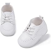 ohsofy Infant Baby Boy Oxford Shoes PU Leather Loafers Rubber and Soft Sole Wedding Dress Shoes Toddler Girl Baby Walking Shoes