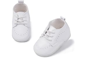 ohsofy Infant Baby Boy Oxford Shoes PU Leather Loafers Rubber and Soft Sole Wedding Dress Shoes Toddler Girl Baby Walking Shoes