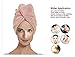 IvyMei (2pack) Microfiber Hair Towel,Quick Dry Head Towel Wrap,Shower Cap, Absorbent Hair Turban,Dry Hair Cap,Pineapple Hair Wrap,Fluffy Hair Towel Fleece Head Towel for Curly Long Hair(Pink+Khaki)