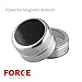 FORCE MAGNET Upgraded LIDS - 12 Magnetic Spice Tins, 128 Custom Awesome Spice Labels, Free Pen Round Storage Spice Jars Set of 12, Clear Top Lid, Real Stainless Steel