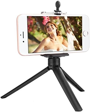FLFLK Mini Tripod Phone Holder Desktop Selfie Tripod with Clip for iPhone Samsung Smartphones Cameras