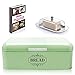 All-Green Products Vintage Bread Box For Kitchen Stainless Steel Metal in Retro Green + FREE Butter Dish + FREE Bread Serving Suggestions eBook 16.5