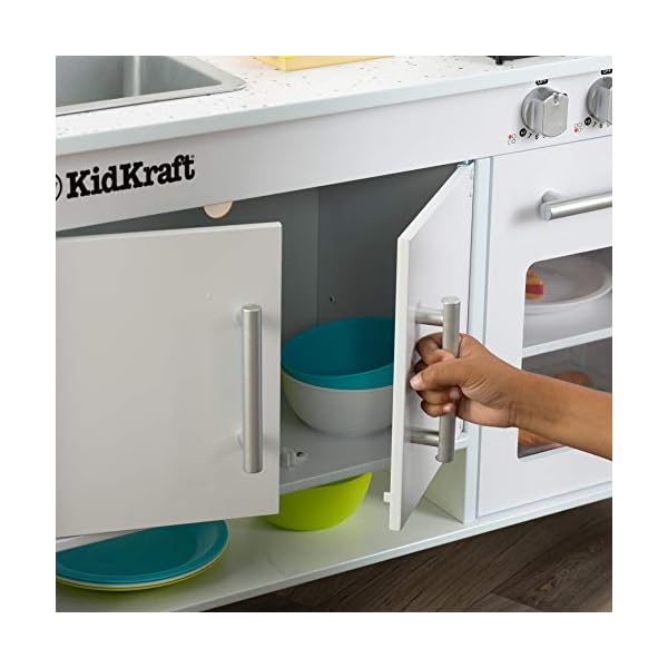 KidKraft Little Cook's Kinderküche aus Holz mit Zubehör, Spielküche mit Gasherd, kleinem Schneidebrett und Spüle mit ausziehbarem Wasserhahn, Spielzeug für Kinder ab 3 Jahre, 53407 – Bild 7
