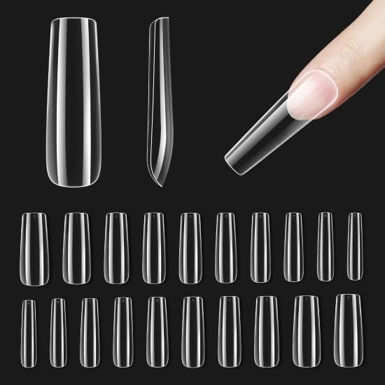 nail Gel Kit 500Pcs Pre-shaped Long Square Gelly Tip Full Cover False Nails for Gel Art Soak-Off Acrylic Women's Gifts — image 1