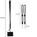 YOUOWO 2 Pack Black Neck Office Quick Release Lanyards and Small Black Adjustable Wrist Lanyard with Horizontal ID Badge Holder PU Leather,with Clips