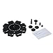 Anself Solar Fountain Pump Bird Bath, 8V 1.4W Solar Powered Submersible Free Standing Solar Outdoor Fountain for Small Pond, Patio Garden and Lawn