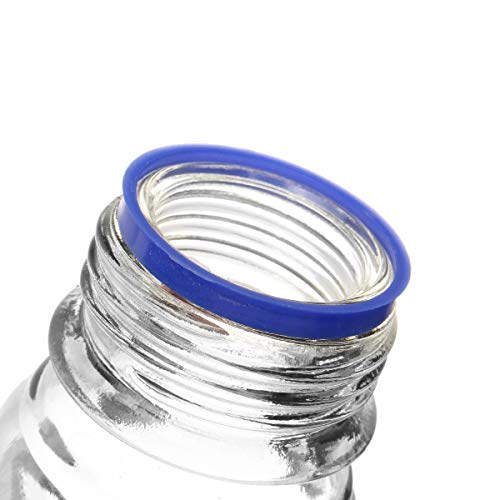 Deschem 1000ml,Lab Glass Reagent Bottle,Screw Cap,1L Blue Lid Flask,Transparent,Graduation 800ml
