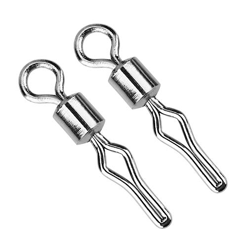 Qiilu 100PCS Rolling Swivels Hook Lure Connectors Angelgerät Angeln Rolling Ball Bearing Barrel Swivel mit Sicherheits… – Bild 8