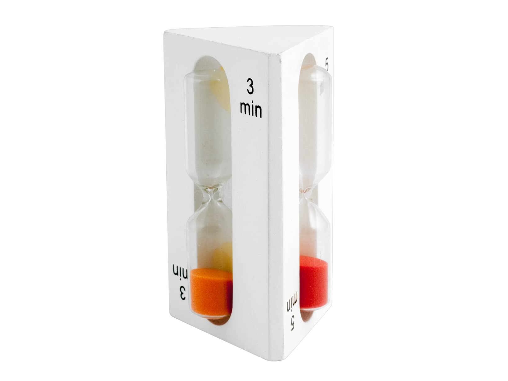 Home 8003512697647 Hourglass 1-3-5 Minutes, Wood, White, 5 x 5 x 9 cm