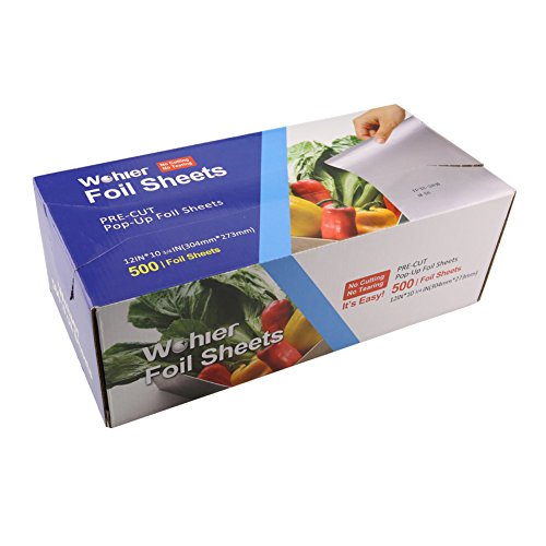 Wohler Durable Interfold Kitchen Aluminum Foil Sheet (500 Sheets Total)
