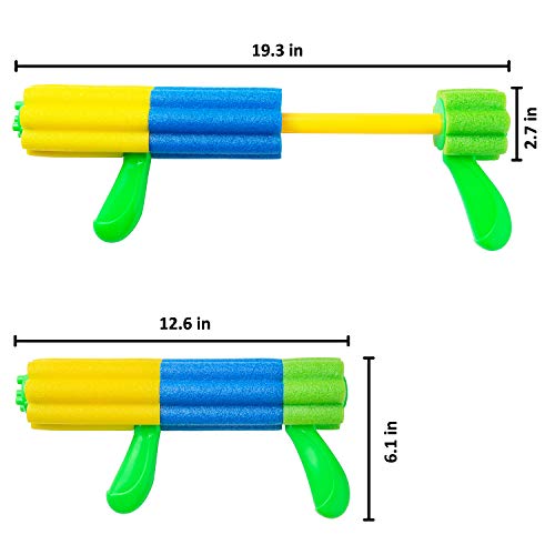 Aouker Water Blaster Gun Foam Soaker Water Pump Shooter, Light Weight Squirt Guns Swimming Pool Beach Water Fighting Toys for Kids and Adults, 2 Pack