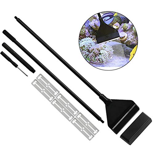 ATPWONZ Aquarium Algae Acraper, Aluminum Magnesium Alloy Aquarium Glass Scraper Cleaner Tool with Stainless Steel Blade for Aquarium Fish Reef Plant Glass Tank