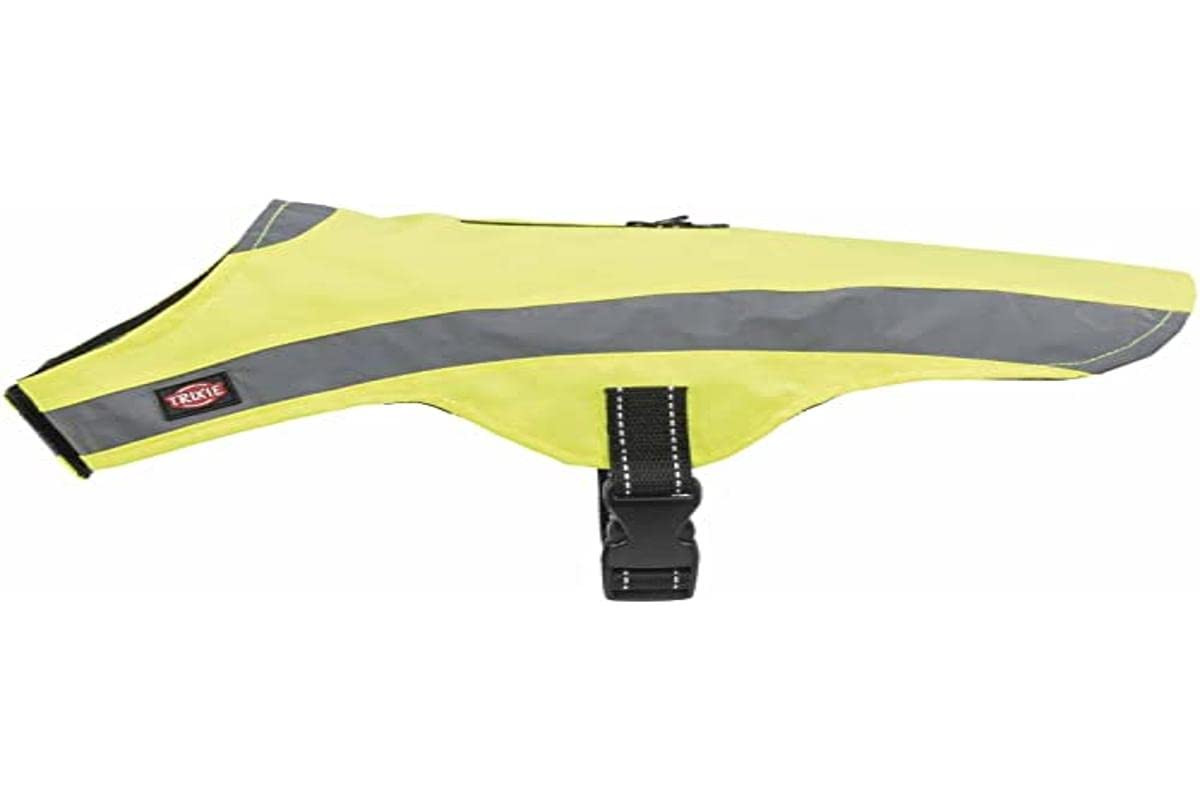 TRIXIE - Dog Safety Vest Size M, Back Length: 50 cm, Neon Yellow + Reflective