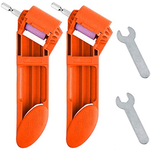 Weite 2 Set of Portable Corundum Grinding Wheel Wear-resistant Hand Diamond Drill Bit Sharpener Tools for Sharp Edge, Includes Mini Wrenches (Orange) - Thumbnail 7