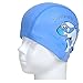 RETON Waterproof Kids Swimming Cap Breathable Ear Wrap Protection Children Swim Hat with Pu Coating Cartoon Pattern Random (Blue)