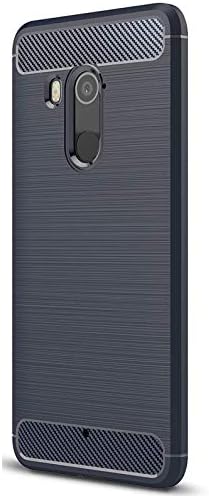 Dylc HTC U11 Plus Case, Ultra Thin Light Weight Carbon Fiber TPU Full Protection Shockproof Anti Fingerprint Phone Case Protective Cover for HTC U11 Plus(Blue)