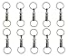 yueton Pull-apart Key Ring Key Chain, Dual Key Ring Snap Lock Holder, Pack of 10 (Silver)