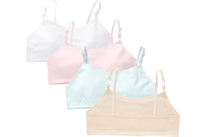 Herepai Training Bras for Girls Seamless Adjustable Cotton Cami Bralettes 7-14Y