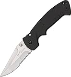 Columbia River Knife & Tool 6783SZ Part Serrated Crawford Kasper Linerlock Knife with Black Zytel Handles