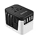 Universal Travel Adapter - EPICKA All in One International Wall Charger AC Plug Adaptor with 5.6A Smart Power and 3.0A Type-C for USA EU UK AUS (Black + White)