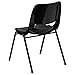 Flash Furniture 5 Pack HERCULES Series 661 lb. Capacity Black Ergonomic Shell Stack Chair with Black Frame and 16'' Seat Height
