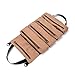 Super Tool Roll Up Bag, Heavy Duty Tool Bag Wrench Organizer with 5 Zipper Pockets, Canvas Pliers Organizer for Mechanics, Tool Pouch Sling, Car Seat Back Organizer, Ideal Gift for Men (Brown)