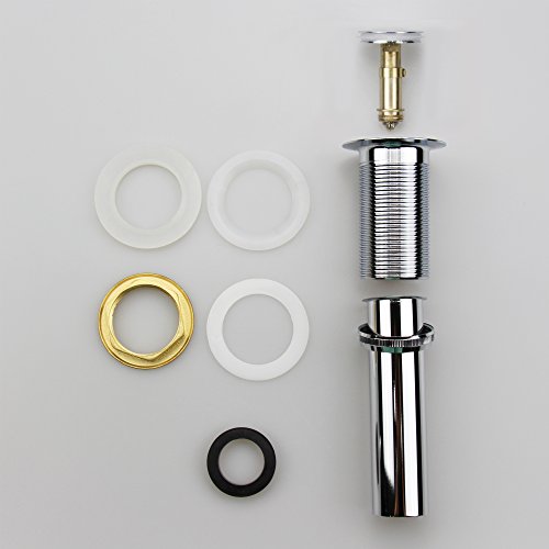 Polished Chrome Pop Up Sink Drain without Overflow, Bathroom Faucet