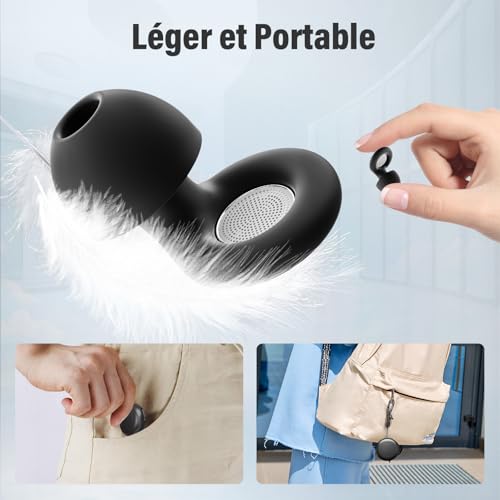 2026 45dB Noise Reducing Earplugs Silicone Earplug Plug Plug Reusable and Comfortable for Sleeping, Travel, Focus, 4 Sizes (XS/S/M/L) – Black
