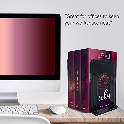 5 Lafbo+Premium+Heavy+Duty+Black+Bookends