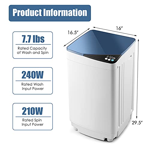 Casart Washing Machine Portable Washer W/ 7.7 Lbs Weight Capacity