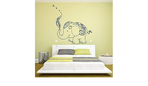Elefante etiqueta de la pared mandala pluma oriental zen boho ...