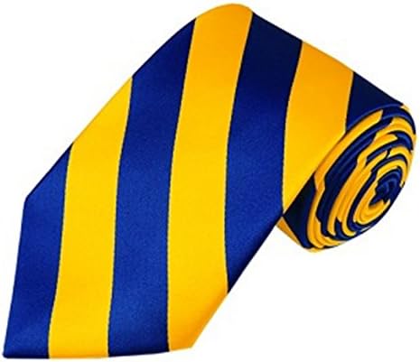 Vincent Apparel Collegiate Stripe Ties (Multiple Colors) (Royal Blue and Yellow)