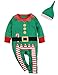2PCS Christmas Outfit Set Baby Boys Girls Funny Elf Costume Newborn Romper (0-3 Months, Green)
