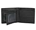 Slim Bifold Checkered Leather Wallet | Classic Minimalist Style | with ID Window/Card Case/Bill Holder | for Men and Women (black)