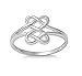 CloseoutWarehouse 925 Sterling Silver Hearts Infinity Fusion Ring (Comes in Colors) (Silver, 7)