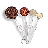 Measuring Spoons,Besiva Kitchen Stainless Steel Measuring Spoons Teaspoons,Set of 4 for Measuring Dry and Liquid Ingredients