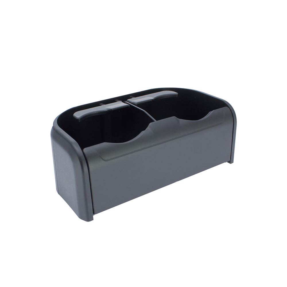 槌屋ヤック ダブルドリンクホルダー プラス トレイ ブラックの商品画像