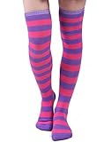 HDE Women's Extra Long Opaque Striped Over Knee High Stockings Socks
