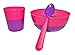 Cool Change Color Changing Cereal Bowl Set, Includes 4 Plastic Bowls and 4 Spoons and 4 Ridged Tumblers, Multicolor